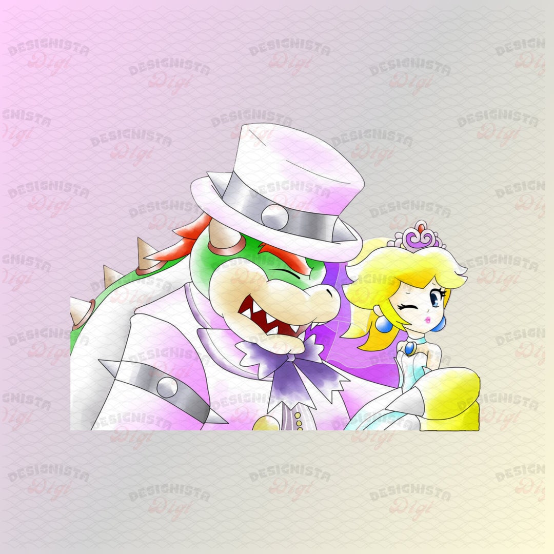 Princess Peach and Bowser Love Pngbowser Piano Music Etsy
