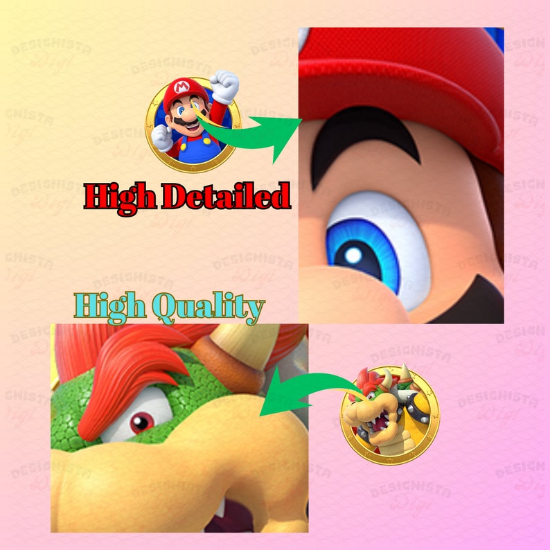 Super Mario Characters Pngmario Circle Pngsuper Mario - Etsy
