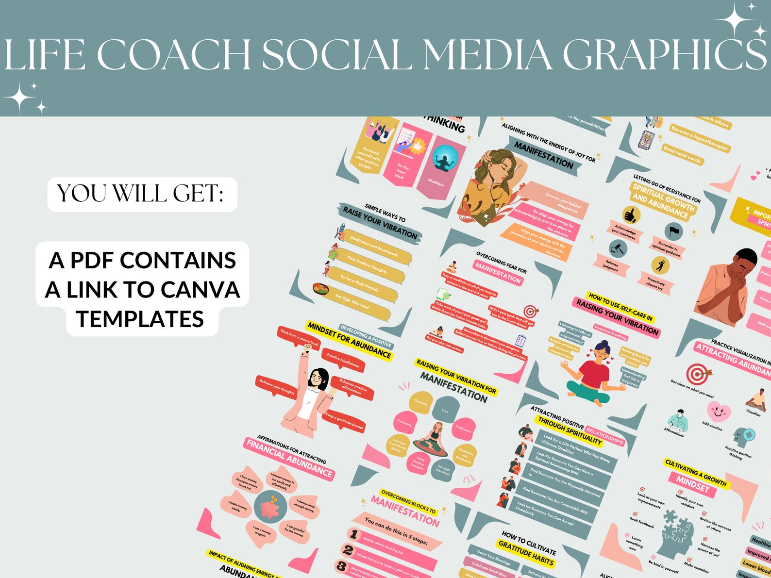 30 Life Coach Instagram Post Canva Template Life Coach - Etsy
