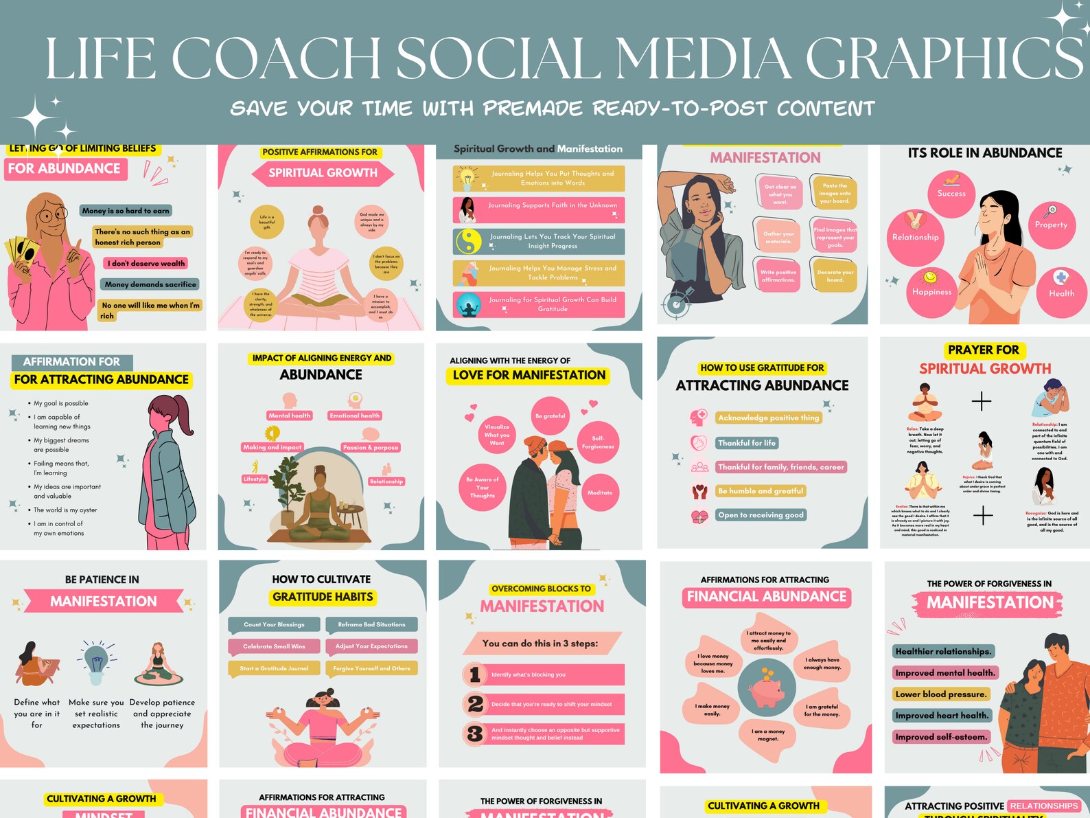 30 Life Coach Instagram Post Canva Template Life Coach - Etsy