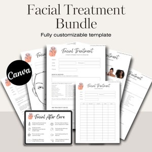Facial Treatment Forms - Editable Esthetician Templates, Printable Skincare Consent Forms, Beauty Salon Forms, Facial Consultation Form