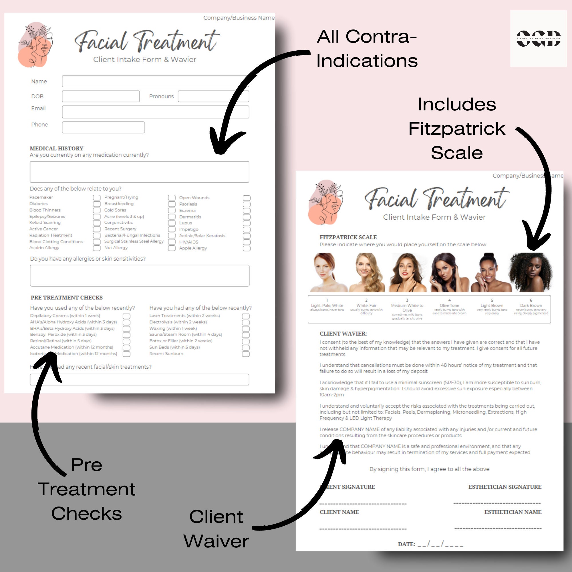 Facial Form Advanced Facial Form Template Plus Consultation Questions - Editable ...
