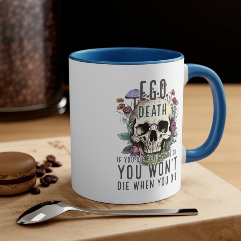 Ego Death Becher, spiritueller Becher, magischer Pilz Becher, Geschenk für Hippie, Pilzliebhaber Becher, Cottagecore Becher, psychedelischer Becher, Hippie Becher Bild 1