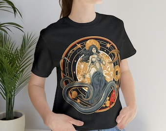 Camisa de cobra mística, camisa espiritual, camisa mística da lua e do sol, camisa celestial, camisa de empoderamento, camisa feminista, camisa de presente para mamãe