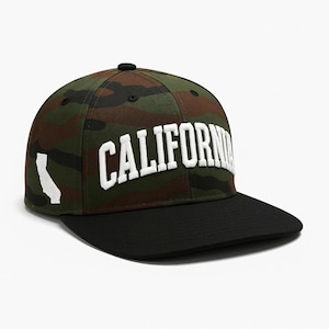 California embroidered snapback hat, flat bill streetwear cap for men and women, adjustable hip hop baseball hat