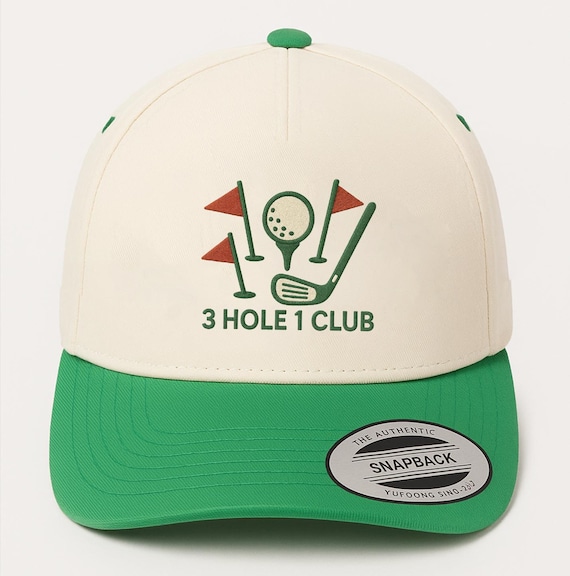 Hole Club Snapback Golf Hat – Embroidered Cap for Golf Lovers