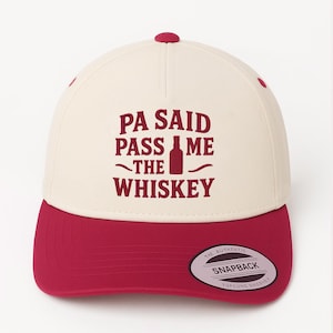 Pa Said Pass Me The Whiskey Snapback Hat, Funny Embroidered Baseball Cap, Adjustable Trucker Hat Gift for Whiskey Lovers