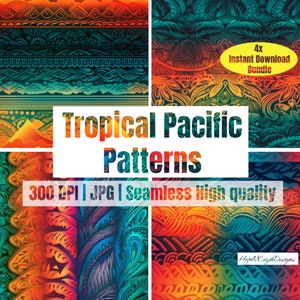 Tropical Pacific Island Patterns (4 Digital Pack)