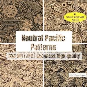 Neutral Pacific Island Patterns (4 Digital Pack)