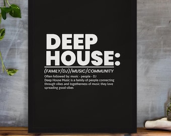 Deep House Music Poster: Chicago House, Vinyl DJ Art