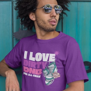 Dirty DnB Drum N Bass Festival Unisex T-Shirt, 90er Jahre Raver Liquid Clubber Dubstep Shirt, Musikliebhaber Geschenk, Festivalbekleidung, Musik Festival Outfit