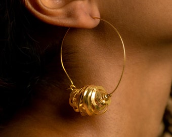 Silk Hoop Earrings - Gold Plated Silver Jewelry