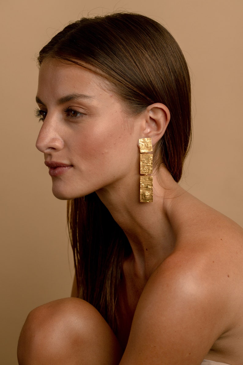 Ingrid Earrings Gold Plated Silver Jewelry image 3