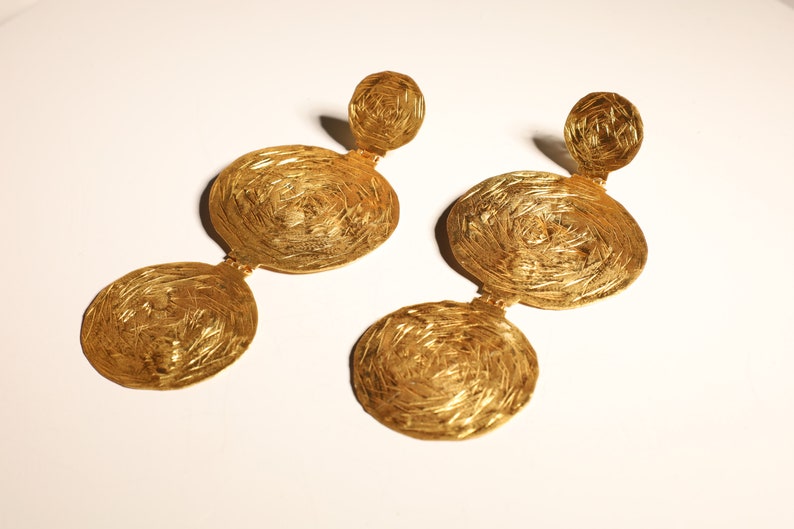 Boucles d'Oreilles Lunes Bijoux Argent Plaqué Or image 5