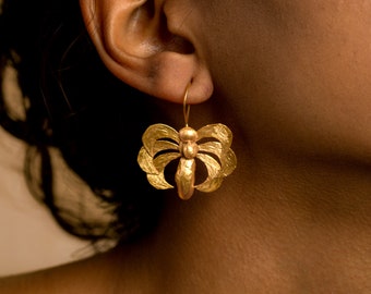 Imperial Ornament Earrings - Gold Plated Silver Jewelry