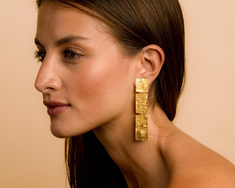 Ingrid Earrings Gold Plated Silver Jewelry image 1