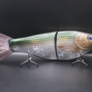 Silver Streamer. Premium Custom Painted Top Water Popper Fishing Lure 