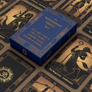 Baraja del ORÁCULO DEL MAHABHARAT / 38 Almas Divinas de la Saga del Mahabharat / Cartas impresas en papel con acabado mate / Materiales de guía en línea