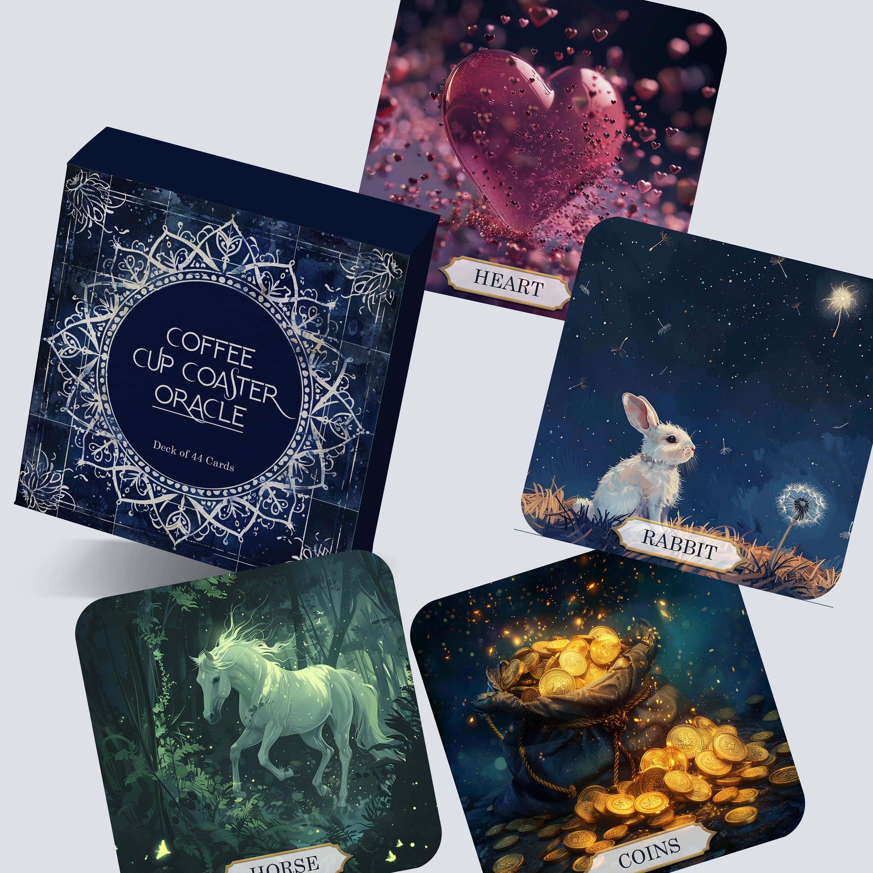 Coffee Cup Coaster Oracle | 44 Cards Based on Turkish Symbols - Etsy
