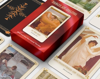 El Tarot de Delfos / Versión renovada y recreada / Tarot de arte prerrafaelita / Baraja de mitología clásica / Obras de arte vintage