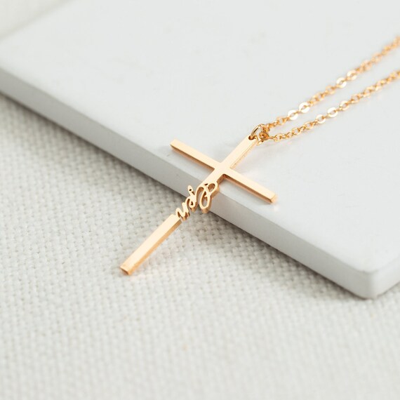 ♥ Children's Christening Cross Necklace • VisionGold.org®