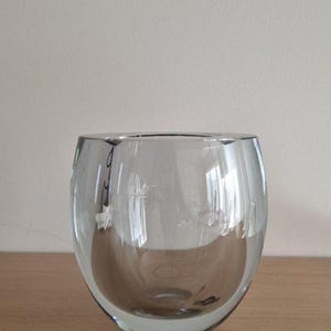 Strombergshyttan vintage vase, Clear art glass vase, Scandinavian modern glass, Midcentury modern art, Swedish Modern glass vase