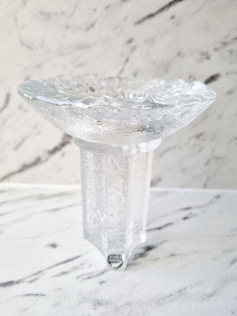 Orrefors Olympic Torch Candle Holder by Lars Hellsten / Art Glass / Candle Holder / Votive Art