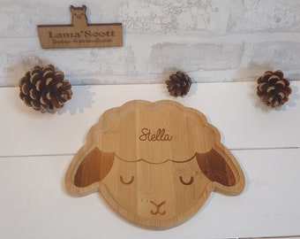 Assiette enfant en bois - Mouton