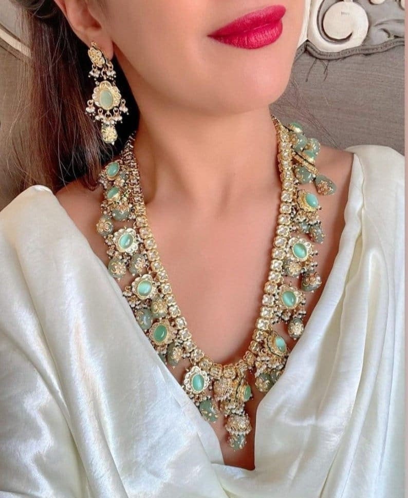 Kundan bridal choker and necklace set – Masayaa