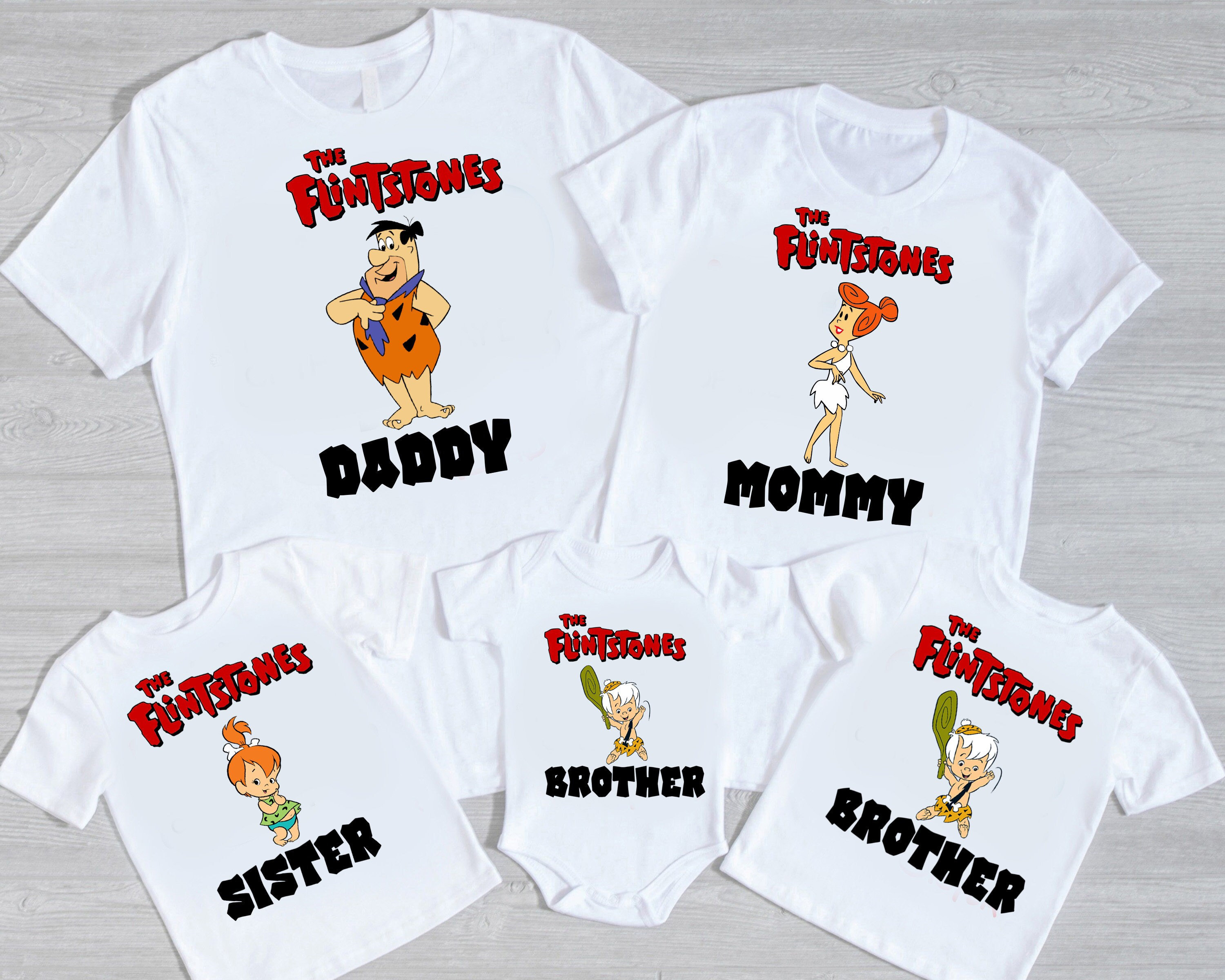 T Shirt Flintstones Etsy -