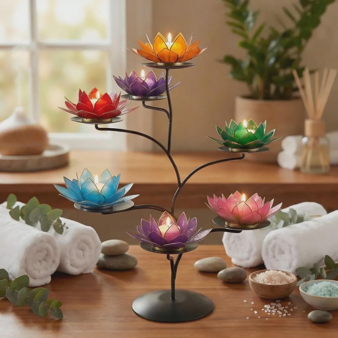 Capiz Lotus Tealight Holders | Capiz Shell Lotus Flower Tealight ...