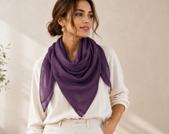 Baumwolltuch einfarbiges Tuch uni Halstuch Baumwolle Schal Bandana 100 x 100 cm