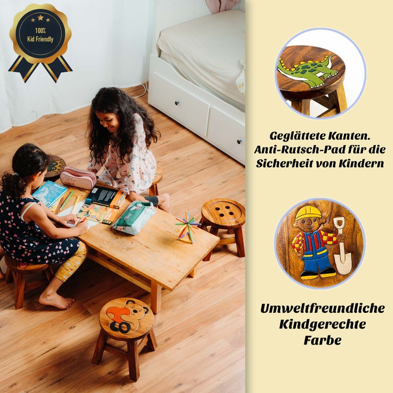 Stabile Kindermöbel
Robuster Holzstuhl
Kinderzimmer Deko
Holzspielzeug Kinder