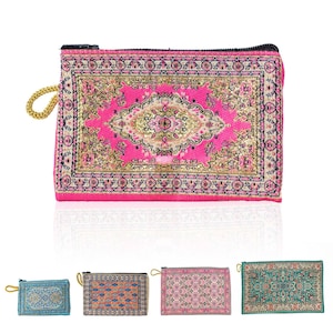 Orientalisches Münz-Etui – 10x8 cm | Teppich-Design | 46 Muster zur Auswahl | Handgefertigte kleine Tasche aus gewebtem Stoff