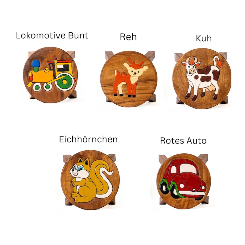 Kinderschemel
Hocker Kinder
Massivholz Kinderstuhl
Tiermotiv Hocker