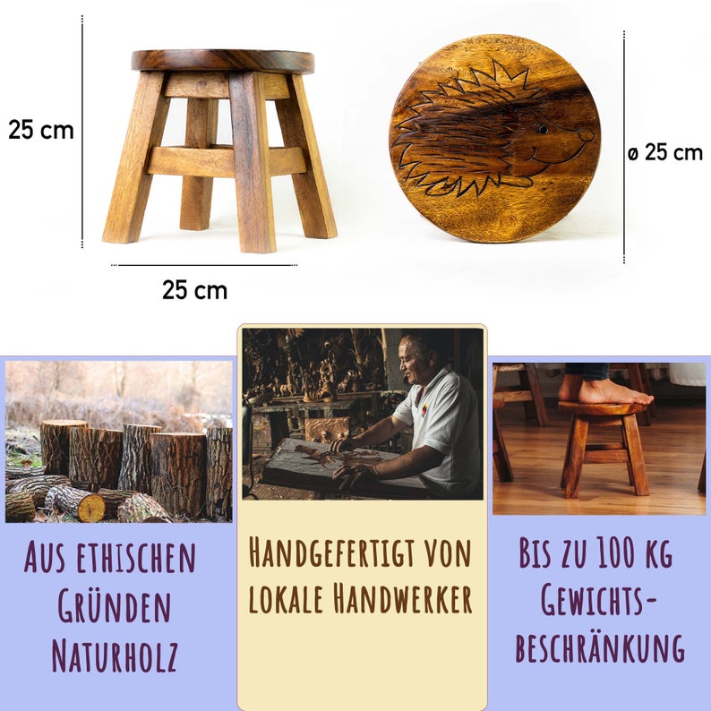 Hochwertiger Kinderhocker
Stuhl für Kinder
Kinderstuhl aus Holz
Handgeschnitzter Hocker
