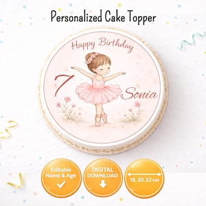 SYKYCTCY 24 Topper Per Torta A Forma Di Ballerina, In Cartone Glitterato, Per Decorazioni Di Compleanno E Baby Shower A Tema Danza