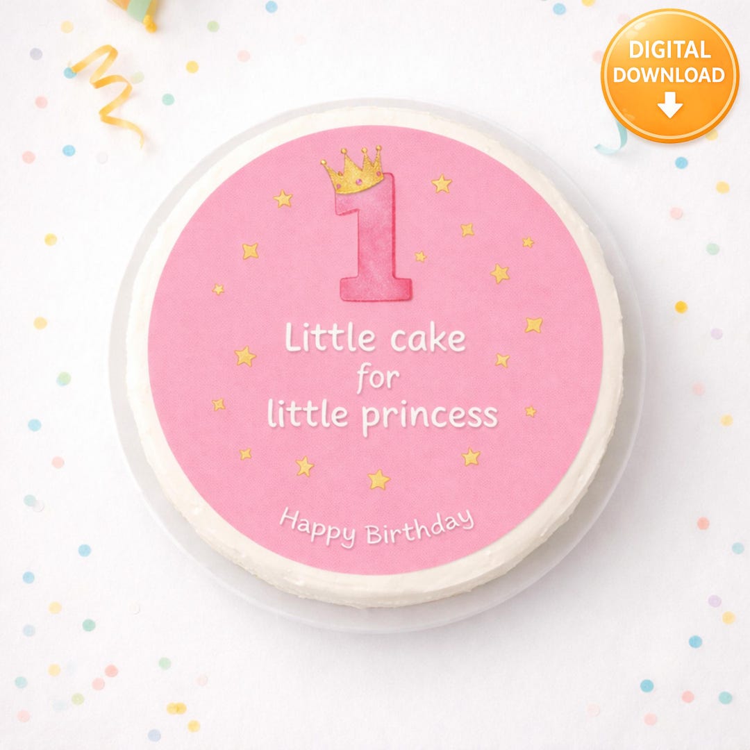 Pink Princess 1st Birthday Cake Topper, Little Princess Crown Cake ...