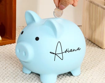 Custom Piggy Bank with Name, Personalized Piggy Bank for Boys or Girls, Kids Birthday Gift, Kids Room Decor, Gift for Kids, Gift for Boys