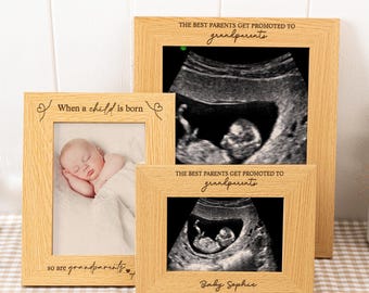 Marco de fotos personalizado para abuelos, regalo para abuelos primerizos, regalo para abuelo, regalo de cumpleaños para la abuela, recuerdo del Día del Padre, anuncio de embarazo.