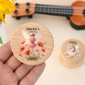 Caja de madera personalizada para el Hada de los Dientes, recuerdo para el Hada de los Dientes de niña, regalo de bautizo, regalo de baby shower, caja para dientes de leche
