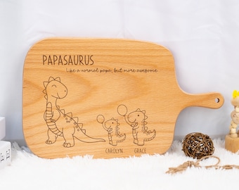 Personalized Papasaurus Breakfast Board,Father's Day Gift,Custom Wooden Board,Baby Shower Gift,Board Dad,Gift Dad,Toddler Gift,Best Dad Ever