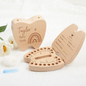 Caja personalizable para el Hada de los Dientes, caja personalizada para dientes de bebé, caja de madera para recuerdos del Hada de los Dientes, regalo de cumpleaños para niños pequeños, regalo para recién nacidos, portadientes.