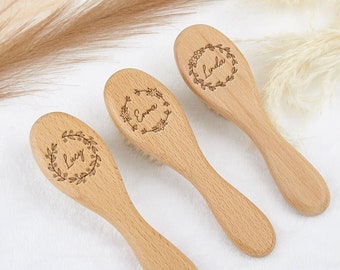 Brosse à cheveux personnalisée avec nom de bébé, tout-petit, cadeau de baby shower, cadeau souvenir de bébé, cadeau bébé fille garçon, cadeau nouveau parent, nouveau-né