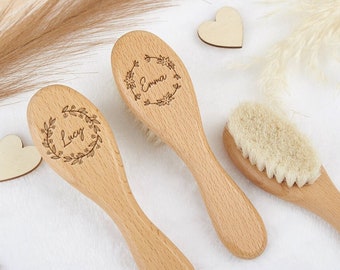 Brosse à cheveux personnalisée avec nom de bébé, cadeau de baby shower personnalisé, tout-petit, cadeau souvenir pour bébé, cadeau bébé fille garçon, cadeau nouveau parent, nouveau-né