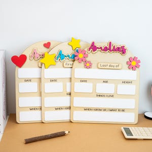 Personalized Wooden First Day of School Sign: Photo Prop