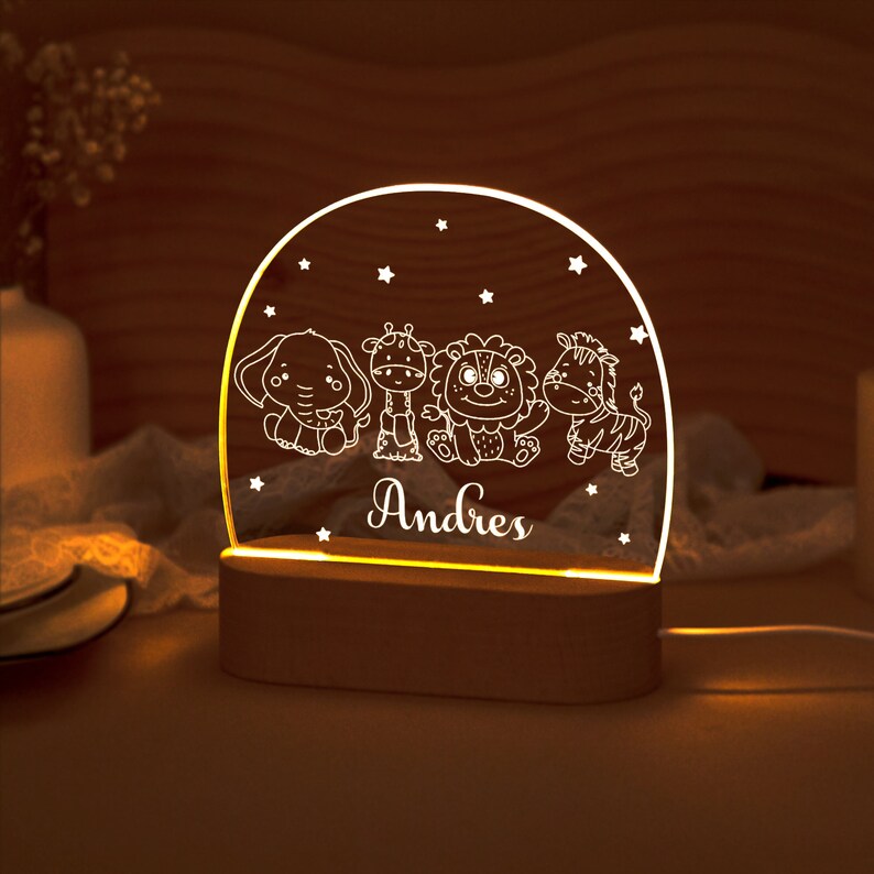 Custom Name Night Light ,Christmas Gift,Baby Shower Gift Personalised ,Nursery Gift for Newborn,1st Birthday Gift,Christmas gift for Boy image 3