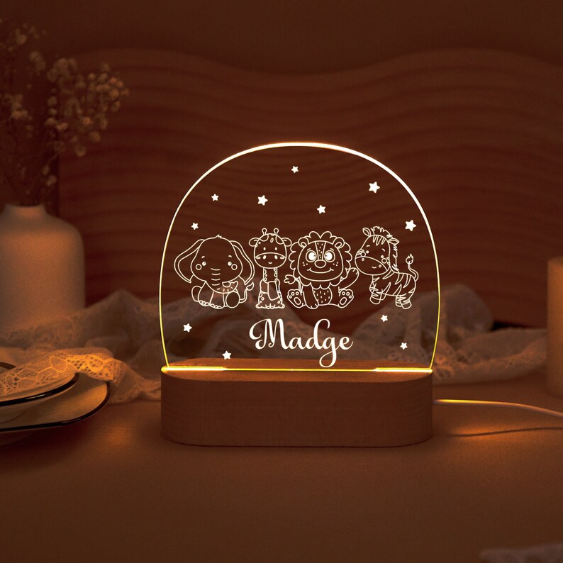 Custom Name Night Light ,Christmas Gift,Baby Shower Gift Personalised ,Nursery Gift for Newborn,1st Birthday Gift,Christmas gift for Boy image 1