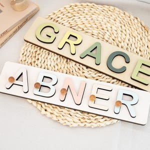 Personalized Wooden Name Puzzle: Montessori Toy, Nursery Decor