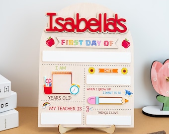 Reusable First Day of School Sign, Back to School Board, Kindergarten First Day of School Sign, First and Last Day School Sign Photo Prop